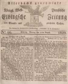 Elbingsche Zeitung, No. 66 Montag, 17 August 1829