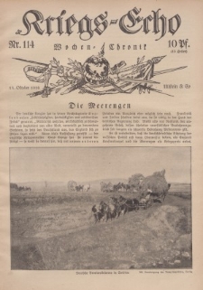 Kriegs-Echo: Wochen=Chronic, 13. Oktober 1916, Nr 114.