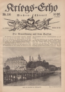 Kriegs-Echo: Wochen=Chronic, 27. Oktober 1916, Nr 116.