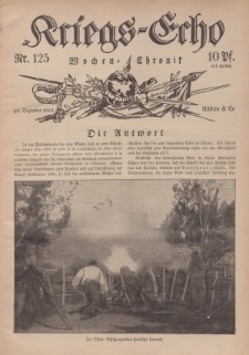 Kriegs-Echo: Wochen=Chronic, 29. Dezember 1916, Nr 125.
