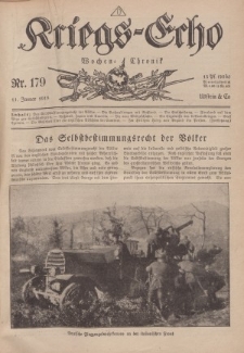 Kriegs-Echo: Wochen=Chronic, 11. Januar 1918, Nr 179.