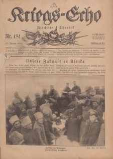 Kriegs-Echo: Wochen=Chronic, 25. Januar 1918, Nr 181.