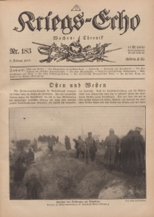Kriegs-Echo: Wochen=Chronic, 8. Februar 1918, Nr 183.