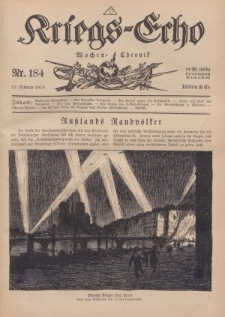 Kriegs-Echo: Wochen=Chronic, 15. Februar 1918, Nr 184.