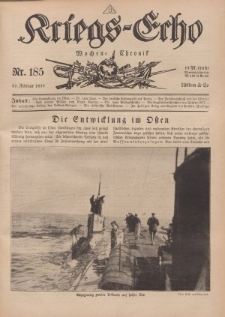 Kriegs-Echo: Wochen=Chronic, 22. Februar 1918, Nr 185.