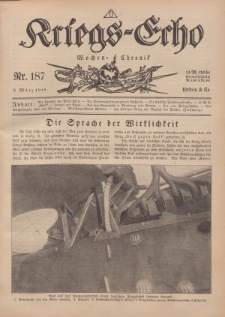 Kriegs-Echo: Wochen=Chronic, 8. März 1918, Nr 187.