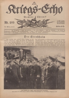 Kriegs-Echo: Wochen=Chronic, 22. März 1918, Nr 189.
