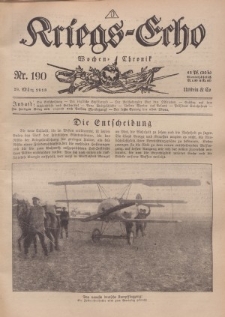 Kriegs-Echo: Wochen=Chronic, 29. März 1918, Nr 190.