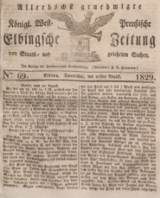 Elbingsche Zeitung, No. 69 Donnerstag, 27 August 1829