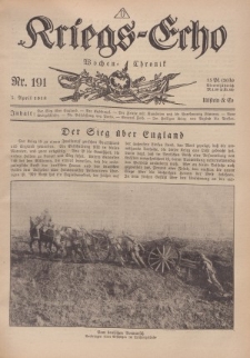 Kriegs-Echo: Wochen=Chronic, 5. April 1918, Nr 191.