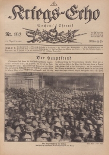 Kriegs-Echo: Wochen=Chronic, 12. April 1918, Nr 192.
