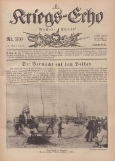 Kriegs-Echo: Wochen=Chronic, 10. Mai 1918, Nr 196.