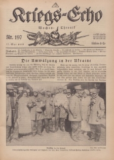 Kriegs-Echo: Wochen=Chronic, 17. Mai 1918, Nr 197.