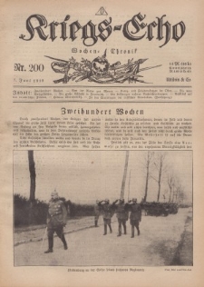 Kriegs-Echo: Wochen=Chronic, 7. Juni 1918, Nr 200.