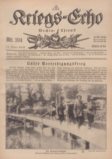 Kriegs-Echo: Wochen=Chronic, 14. Juni 1918, Nr 201.
