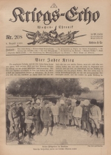 Kriegs-Echo: Wochen=Chronic, 2. August 1918, Nr 208.