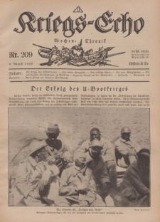 Kriegs-Echo: Wochen=Chronic, 9. August 1918, Nr 209.