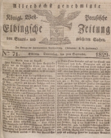 Elbingsche Zeitung, No. 71 Donnerstag, 3 September 1829