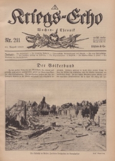 Kriegs-Echo: Wochen=Chronic, 23. August 1918, Nr 211.