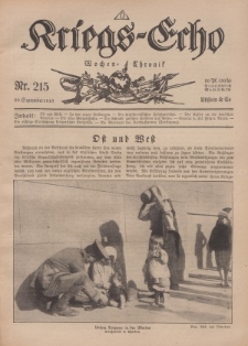 Kriegs-Echo: Wochen=Chronic, 20. September 1918, Nr 215.
