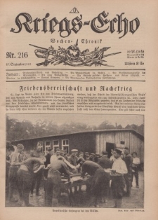 Kriegs-Echo: Wochen=Chronic, 27. September 1918, Nr 216.