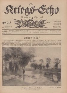 Kriegs-Echo: Wochen=Chronic, 11. Oktober 1918, Nr 218.