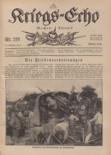 Kriegs-Echo: Wochen=Chronic, 18. Oktober 1918, Nr 219.