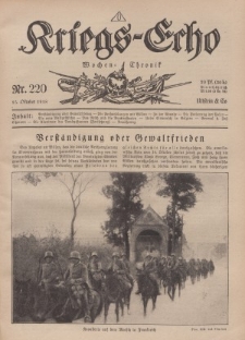 Kriegs-Echo: Wochen=Chronic, 25. Oktober 1918, Nr 220.