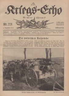 Kriegs-Echo: Wochen=Chronic, 1. November 1918, Nr 221.