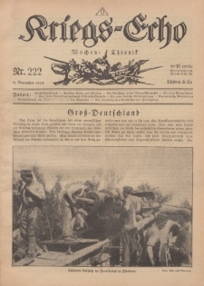 Kriegs-Echo: Wochen=Chronic, 8. November 1918, Nr 222.