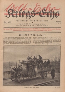 Kriegs-Echo: Wochen=Chronic, 13. Dezember 1918, Nr 227.