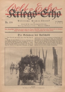Kriegs-Echo: Wochen=Chronic, 20. Dezember 1918, Nr 228.