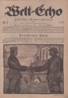 Welt Echo: Politische Wochen=Chronic, 3. Januar 1919, Nr 1.