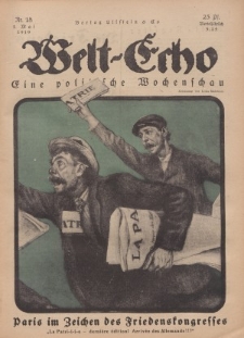 Welt Echo: Eine politische Wochenschau, 1. Mai 1919, Nr 18.