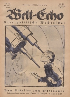 Welt Echo: Eine politische Wochenschau, 15. Mai 1919, Nr 20.