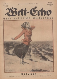 Welt Echo: Eine politische Wochenschau, 29. Mai 1919, Nr 22.
