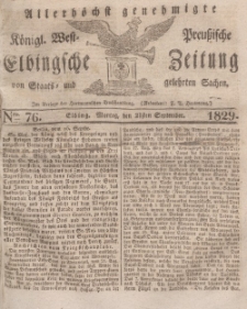Elbingsche Zeitung, No. 76 Montag, 21 September 1829