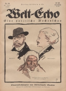Welt Echo: Eine politische Wochenschau, 10. Juli 1919, Nr 28.