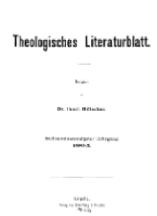 Theologisches Literaturblatt, 1905 (Inhaltsverzeichniß)