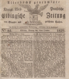 Elbingsche Zeitung, No. 84 Montag, 19 Oktober 1829