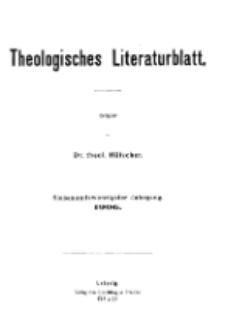 Theologisches Literaturblatt, 1906 (Inhaltsverzeichniß)