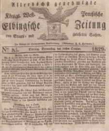 Elbingsche Zeitung, No. 85 Donnerstag, 22 Oktober 1829