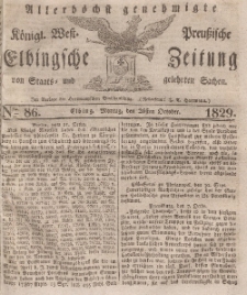 Elbingsche Zeitung, No. 86 Montag, 26 Oktober 1829
