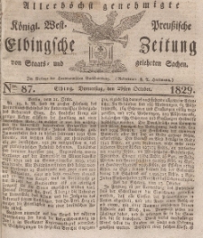 Elbingsche Zeitung, No. 87 Donnerstag, 29 Oktober 1829