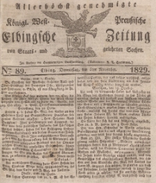 Elbingsche Zeitung, No. 89 Donnerstag, 5 November 1829