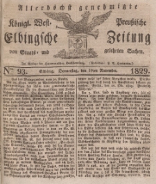 Elbingsche Zeitung, No. 93 Donnerstag, 19 November 1829
