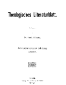 Theologisches Literaturblatt, 1907 (Inhaltsverzeichniß)