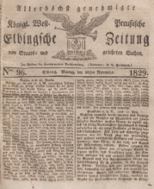 Elbingsche Zeitung, No. 96 Montag, 30 November 1829