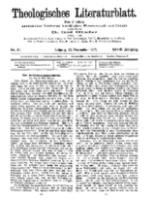 Theologisches Literaturblatt, 22. November 1907, Nr 47.
