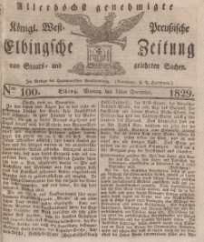 Elbingsche Zeitung, No. 100 Montag, 14 Dezember 1829